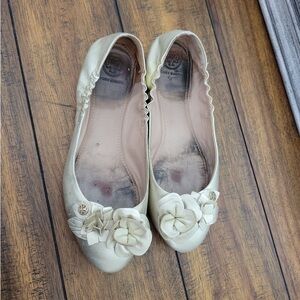 Well worn leather flats